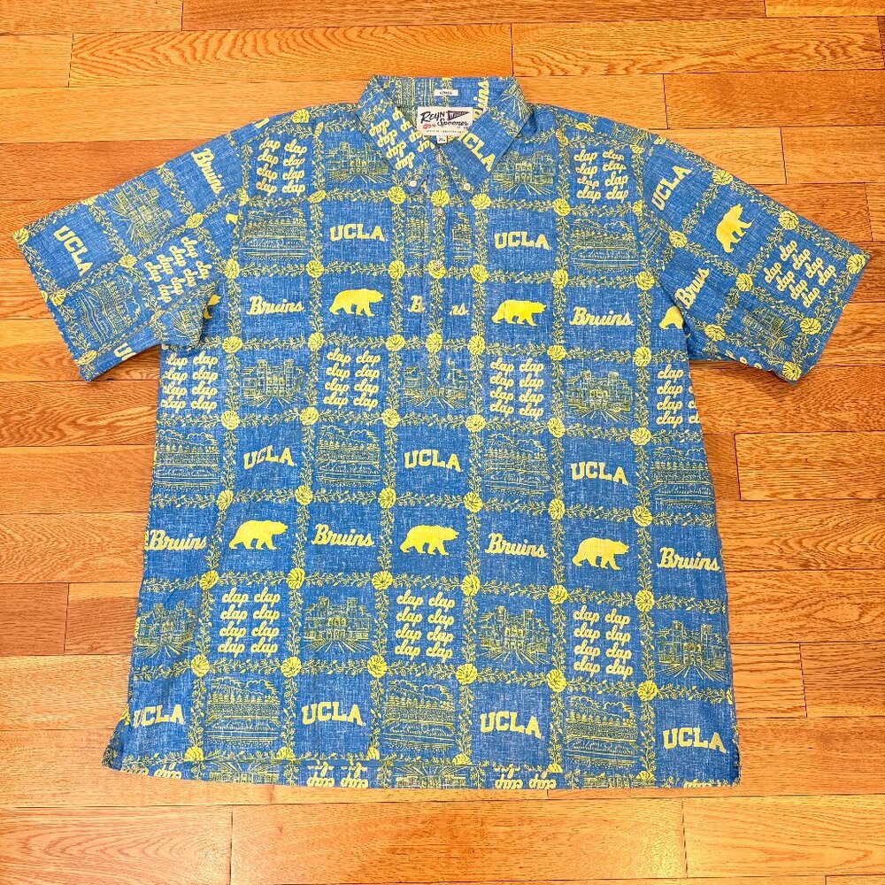 Reyn Spooner Hawaiian UCLA Bruins Button Down Pullover SS Men’s 2XL XXL NWT